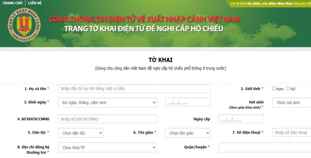 Mẫu tờ khai hộ chiếu online mới nhất và lưu ý khi điền tờ khai